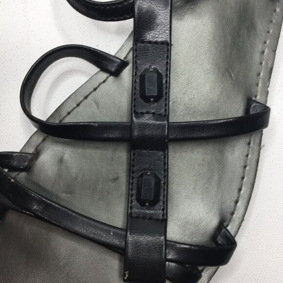 Dressbarn Womens Black Slingback Strap Sandal Rhinestone Spring Summer Size 11 - Picture 8 of 9